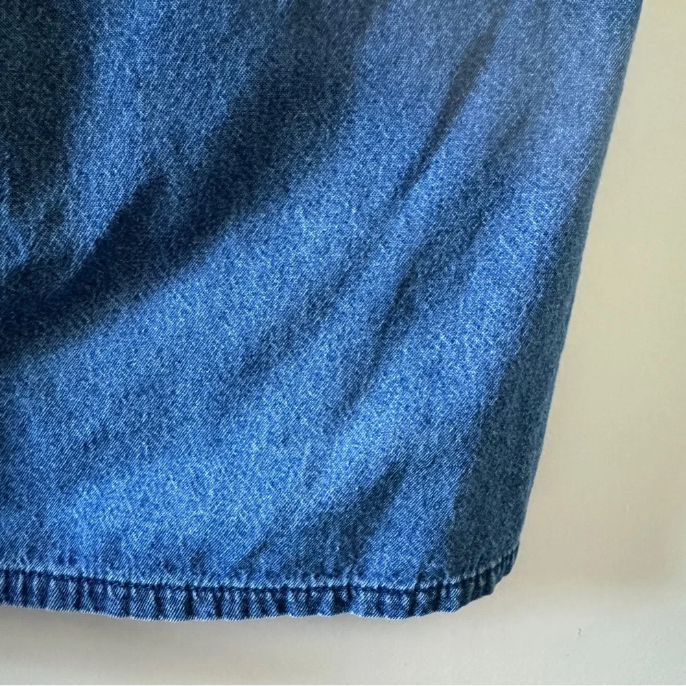 Vintage Bobbie Brooks Blue Denim Floral Embroidered Dress Women’s Size Medium - Picture 10 of 16